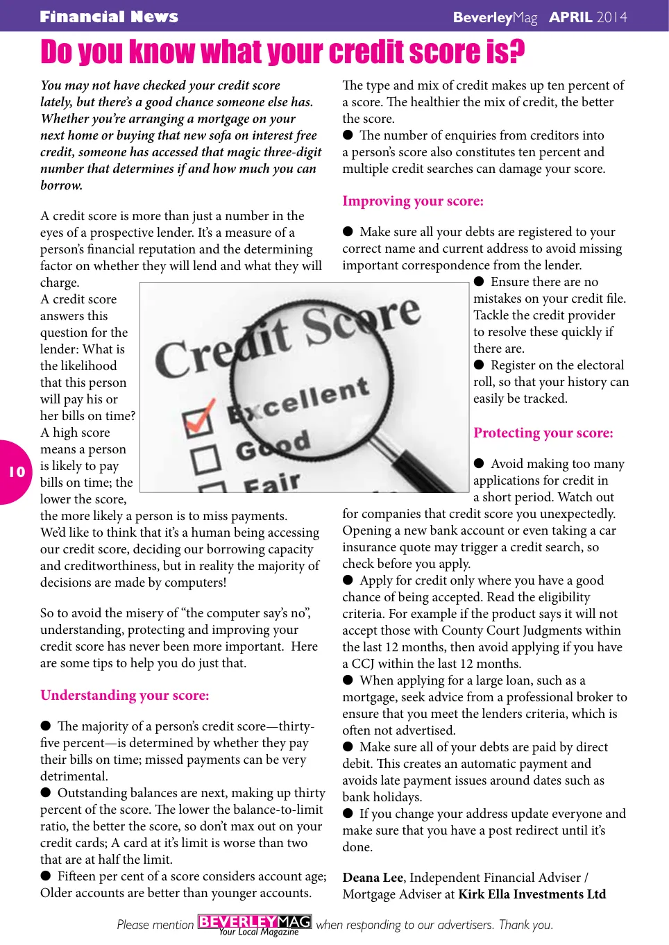 Beverley Magazine — April 2014 — Page 10 of 32