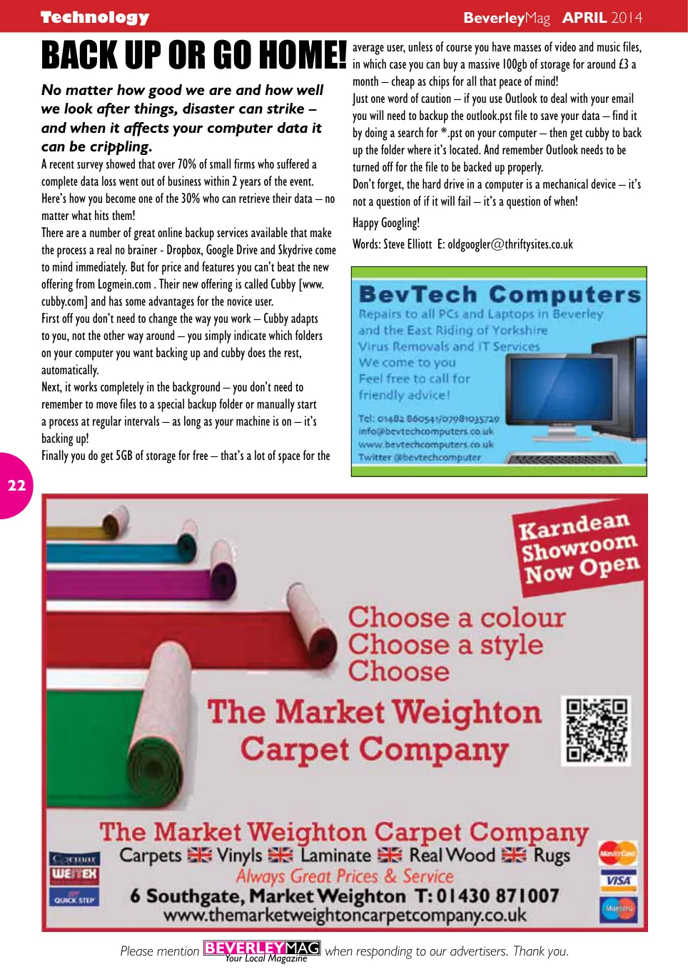 Beverley Magazine — April 2014 — Page 22 of 32