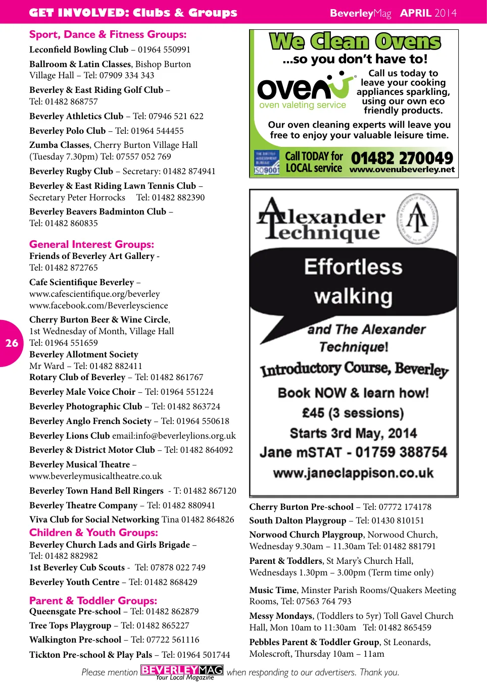 Beverley Magazine — April 2014 — Page 26 of 32