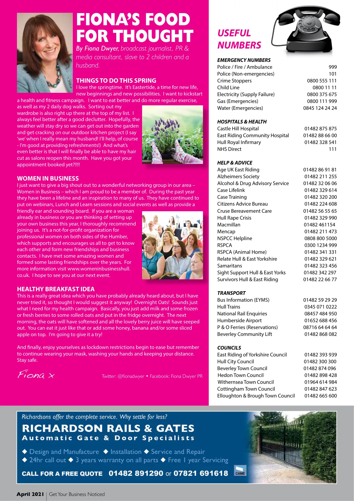 Beverley Magazine — April 2021 — Page 34 of 36