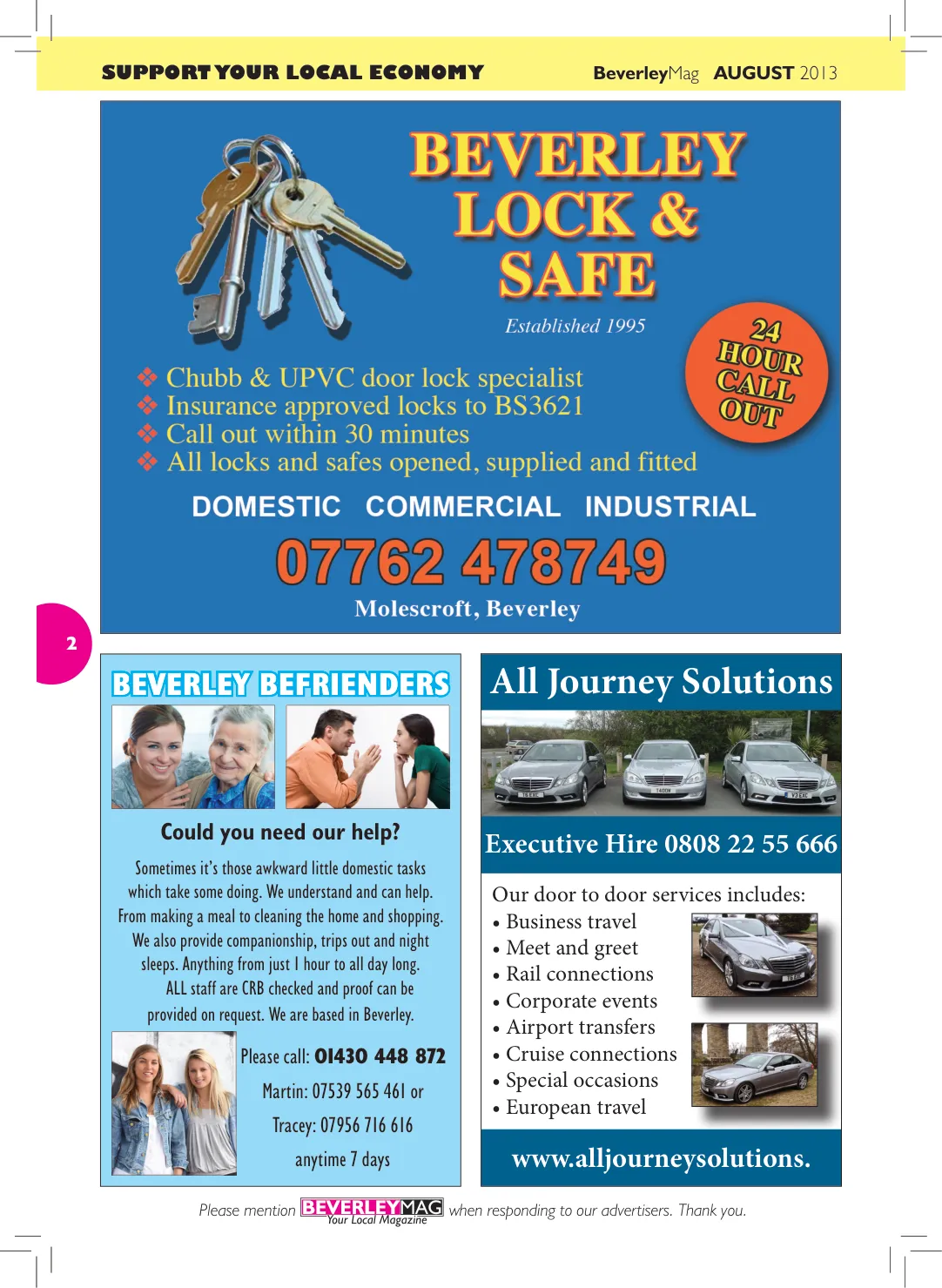 Beverley Magazine — August 2013 — Page 2 of 32