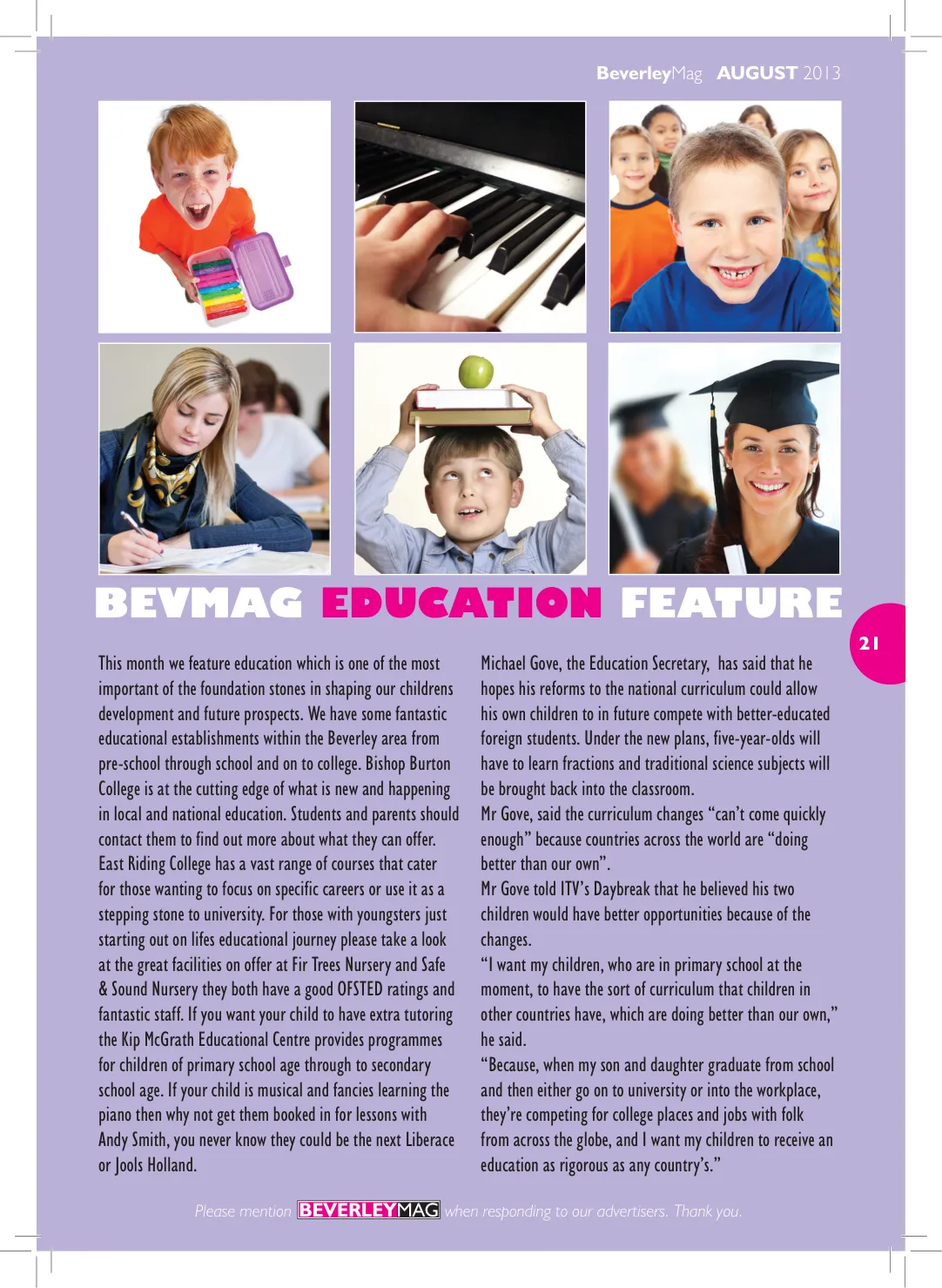 Beverley Magazine — August 2013 — Page 21 of 32