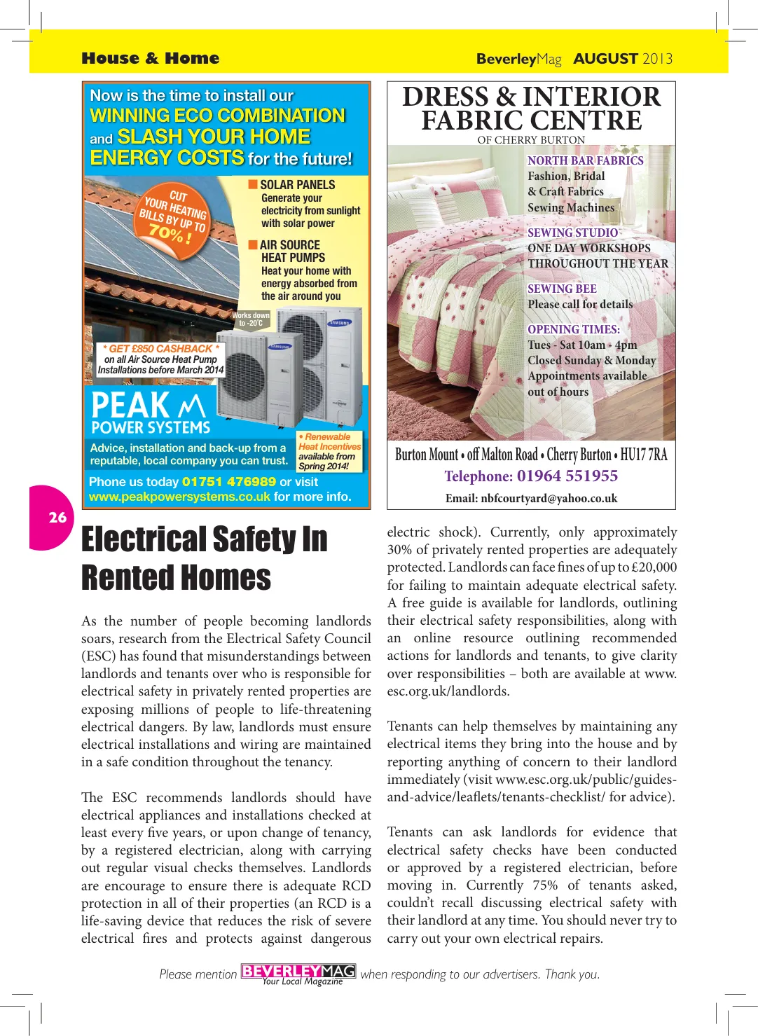 Beverley Magazine — August 2013 — Page 26 of 32