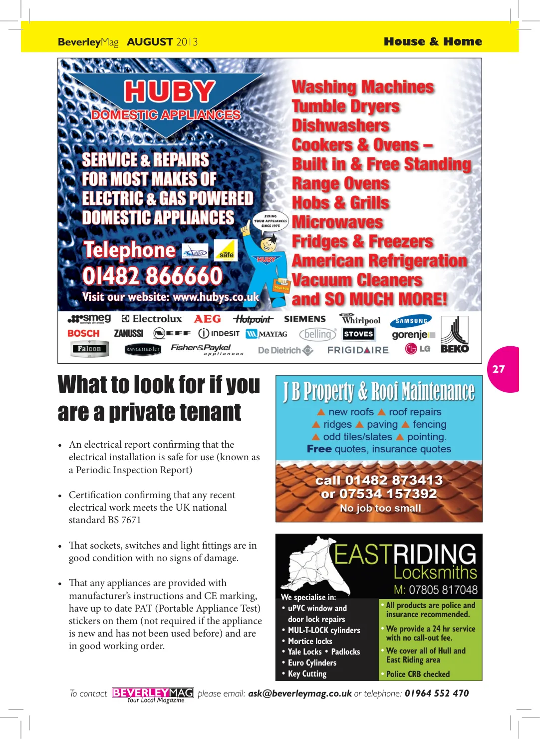 Beverley Magazine — August 2013 — Page 27 of 32