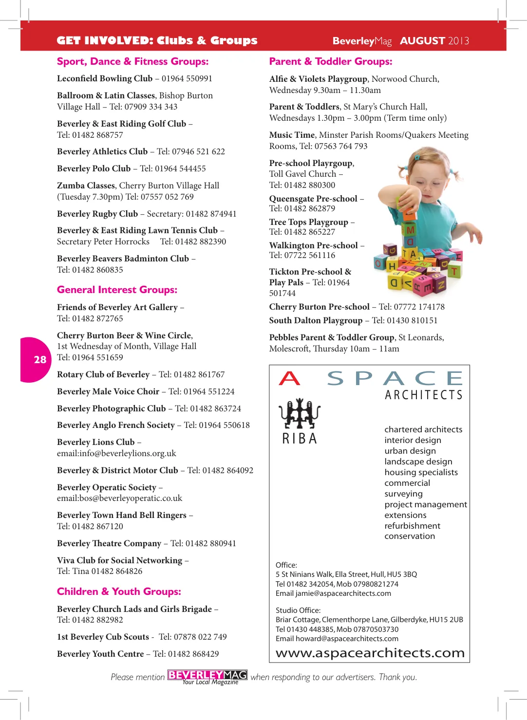 Beverley Magazine — August 2013 — Page 28 of 32