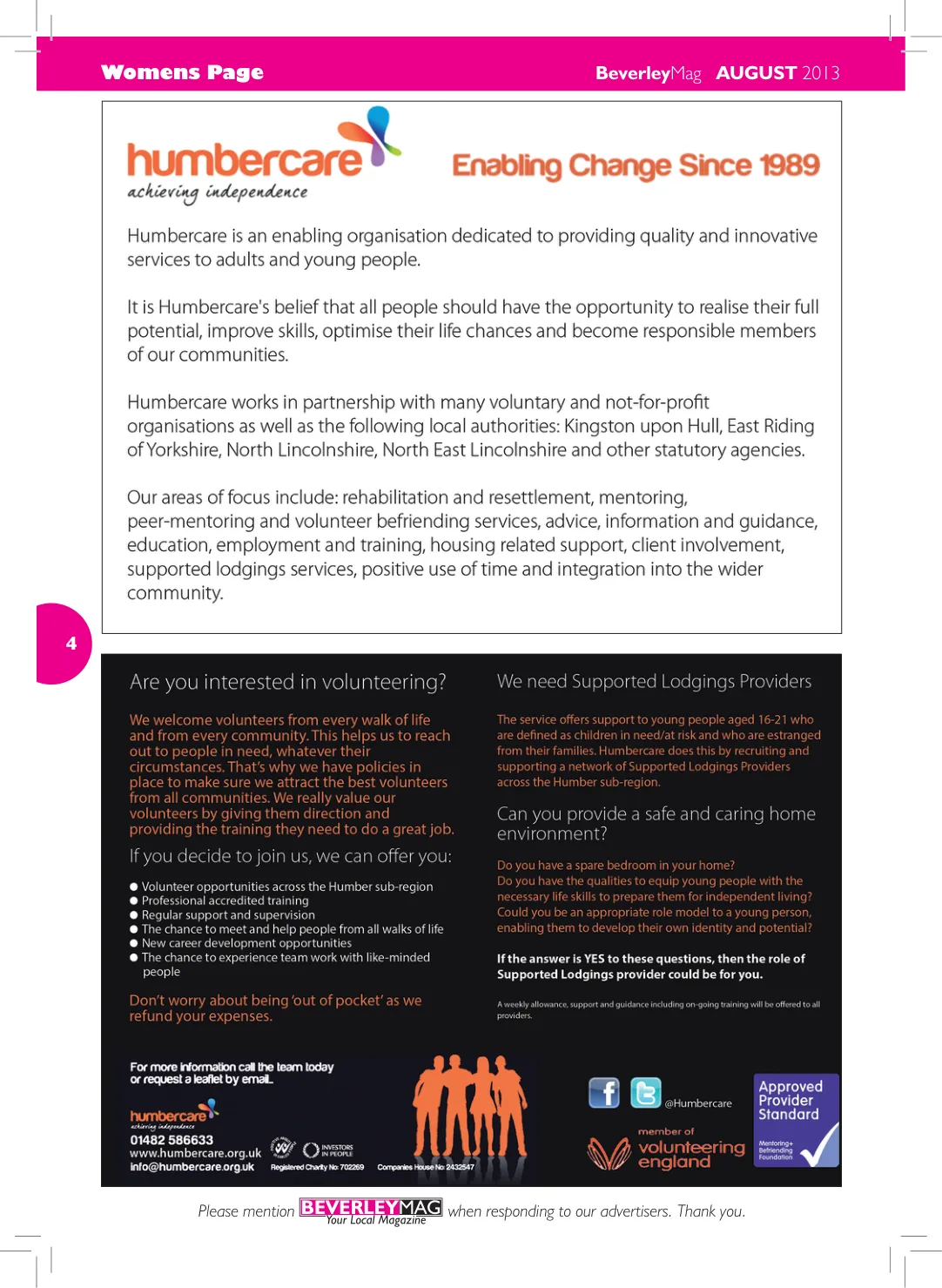 Beverley Magazine — August 2013 — Page 4 of 32