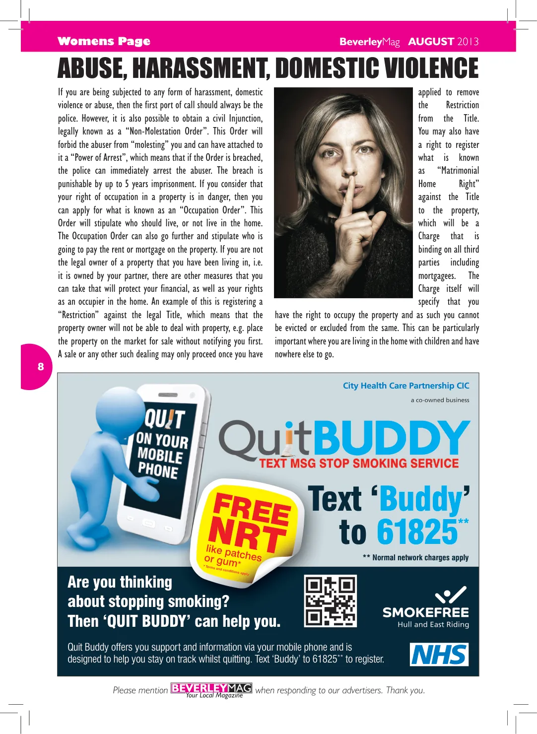 Beverley Magazine — August 2013 — Page 8 of 32