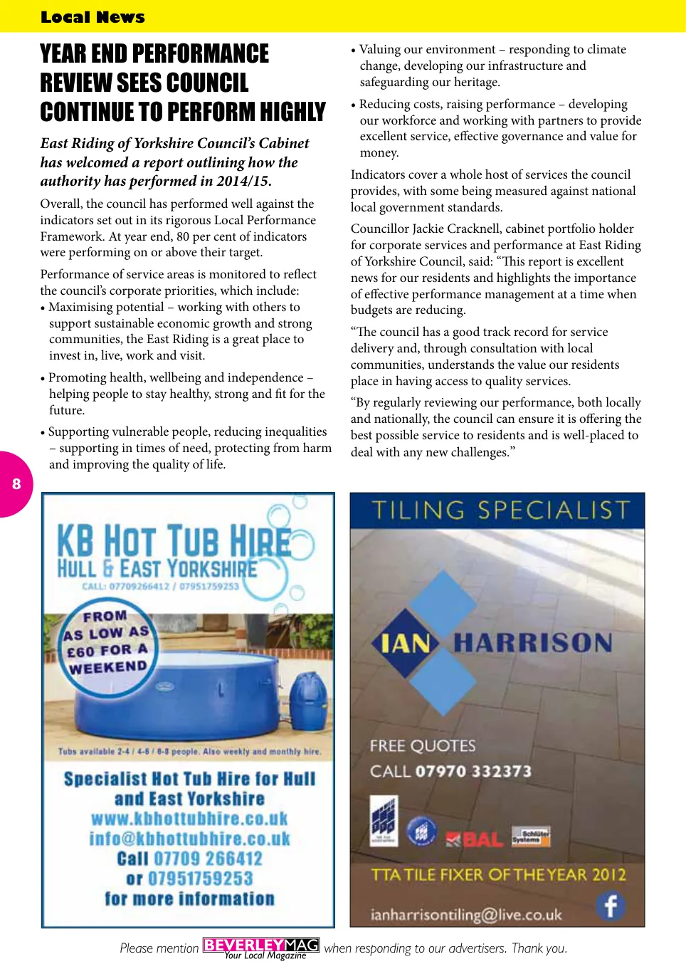 Beverley Magazine — August 2015 — Page 8 of 48