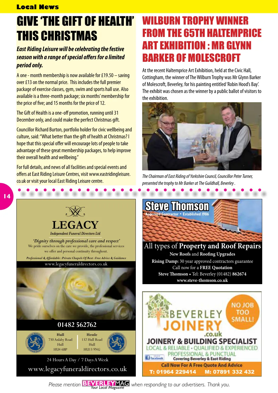 Beverley Magazine — December 2015 — Page 14 of 48
