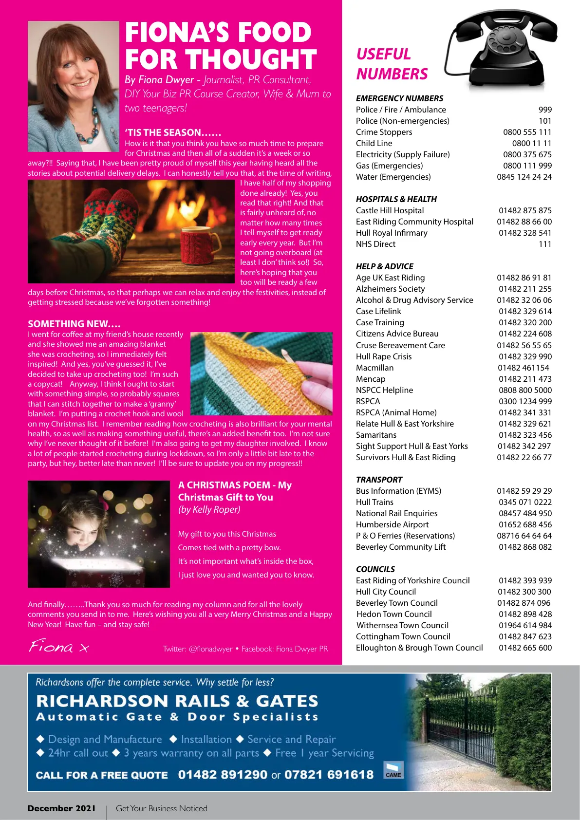 Beverley Magazine — December 2021 — Page 42 of 44