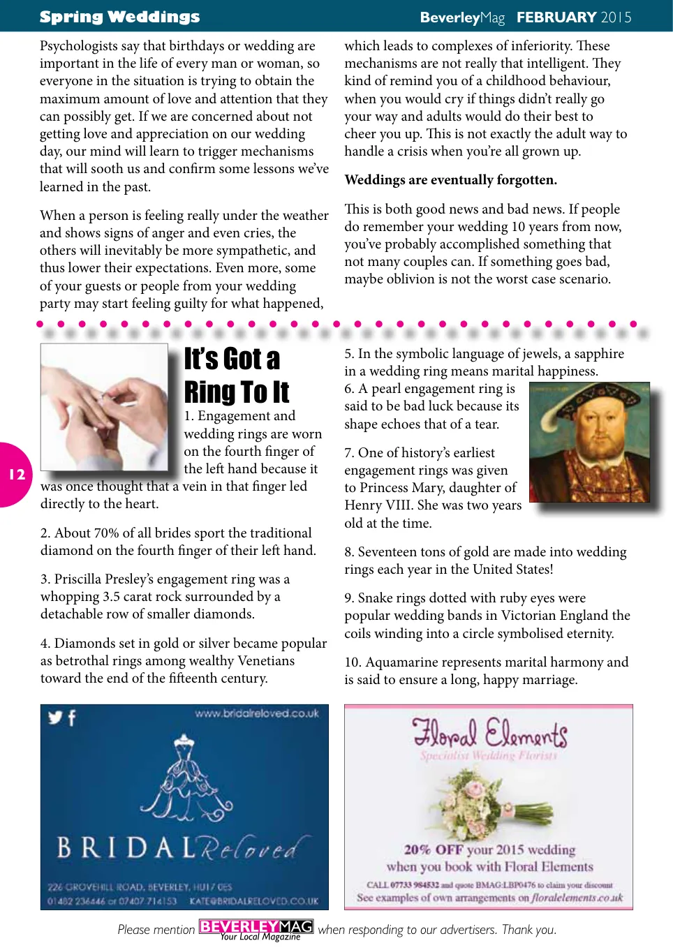 Beverley Magazine — February 2015 — Page 12 of 48