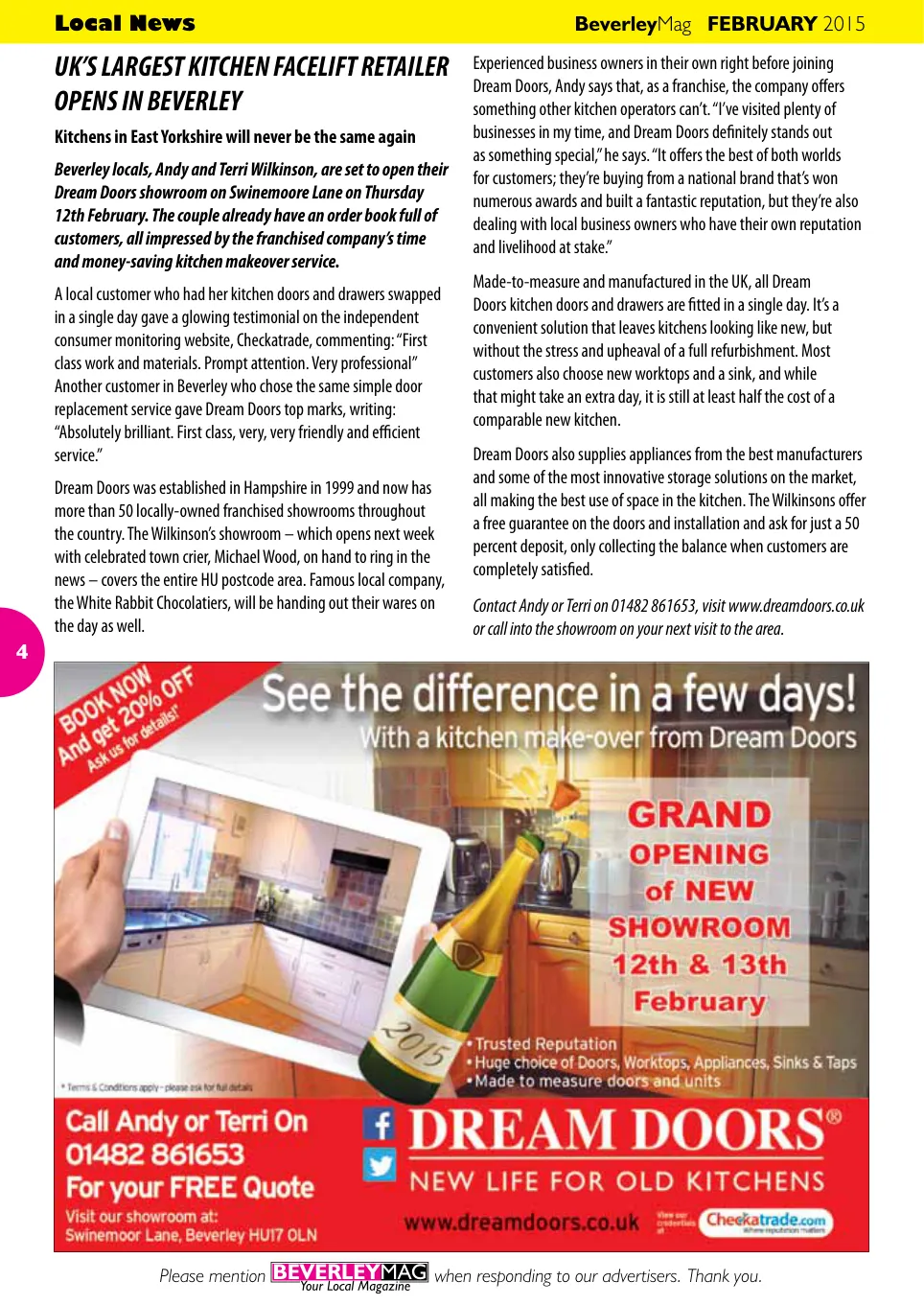 Beverley Magazine — February 2015 — Page 4 of 48