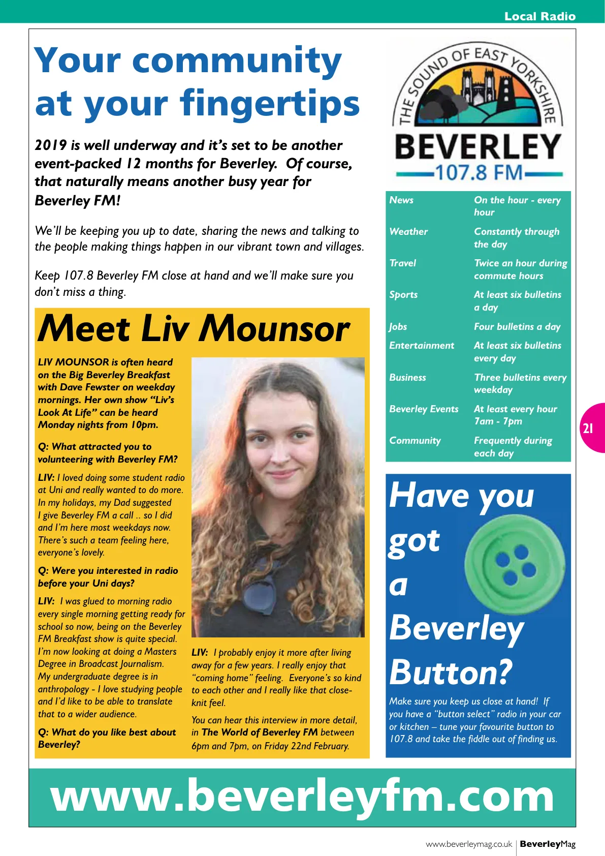 Beverley Magazine — February 2019 — Page 21 of 52