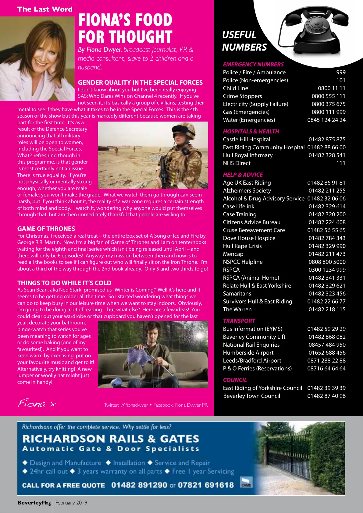 Beverley Magazine — February 2019 — Page 50 of 52