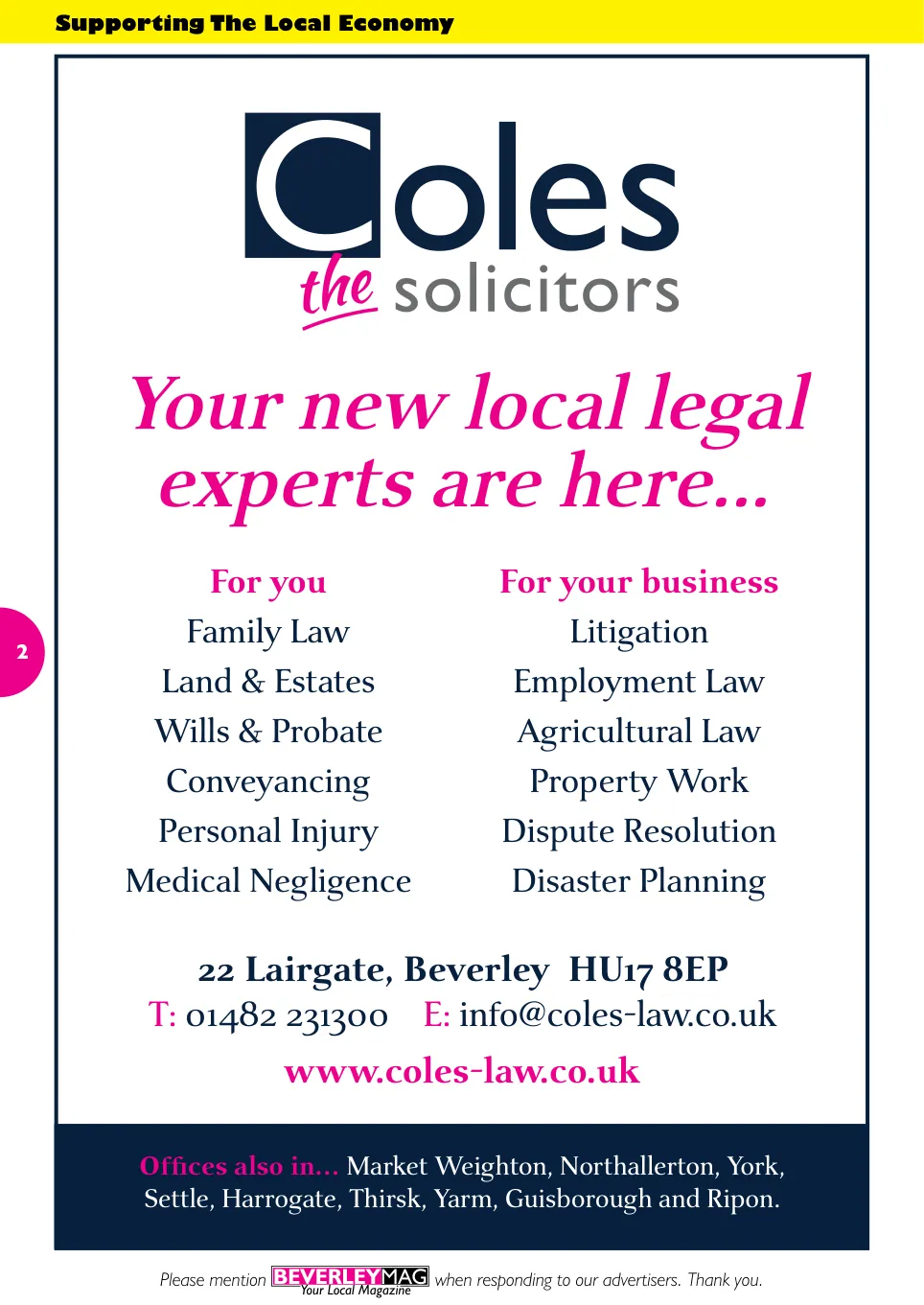 Beverley Magazine — July 2015 — Page 2 of 48