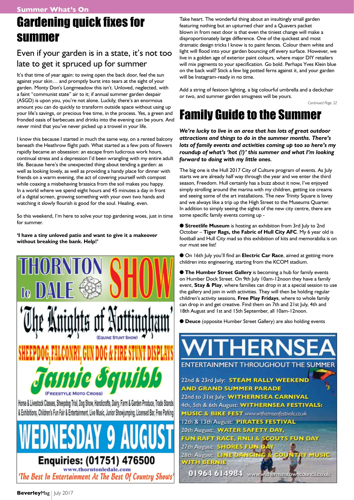 Beverley Magazine — July 2017 — Page 32 of 36