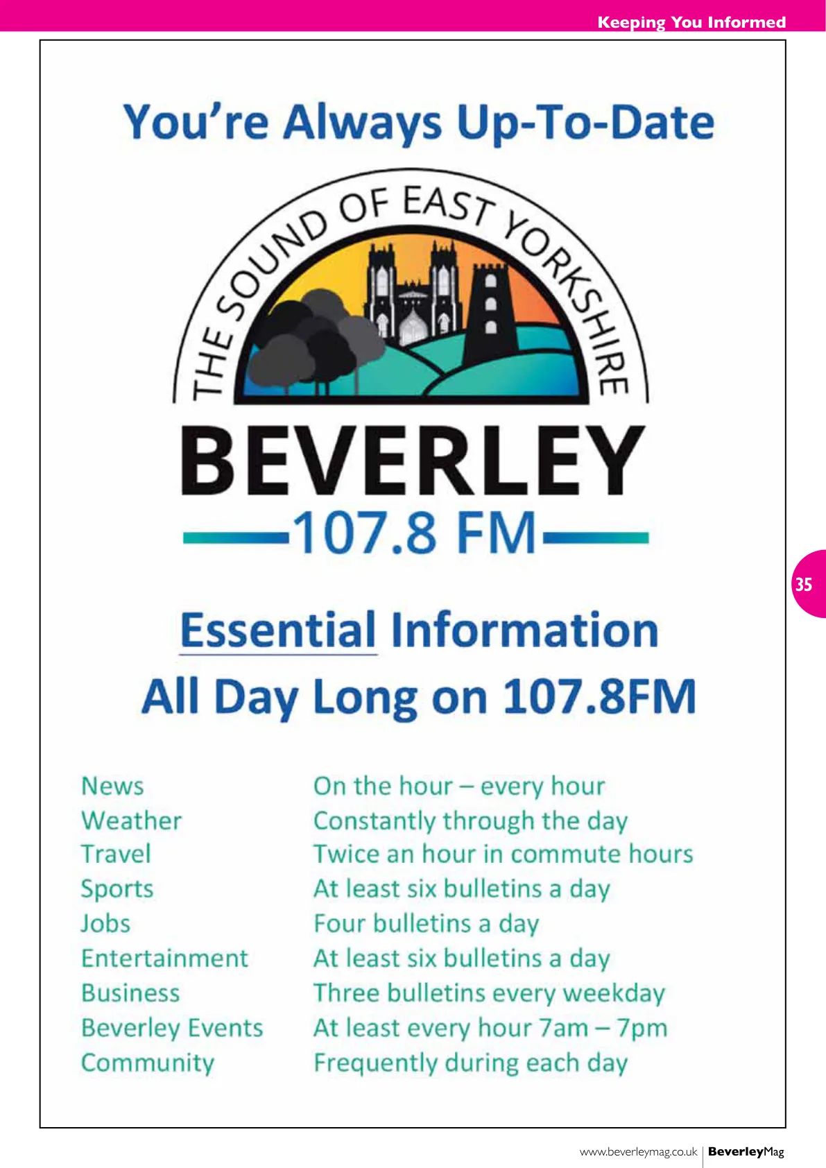 Beverley Magazine — July 2017 — Page 35 of 36