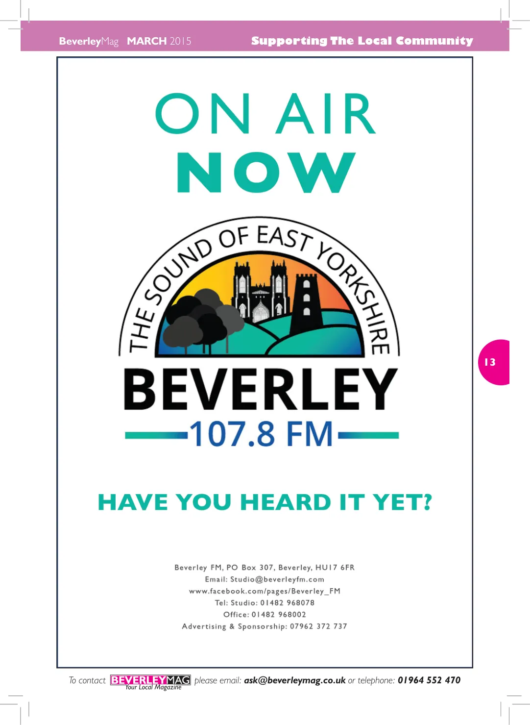 Beverley Magazine — March 2015 — Page 13 of 48