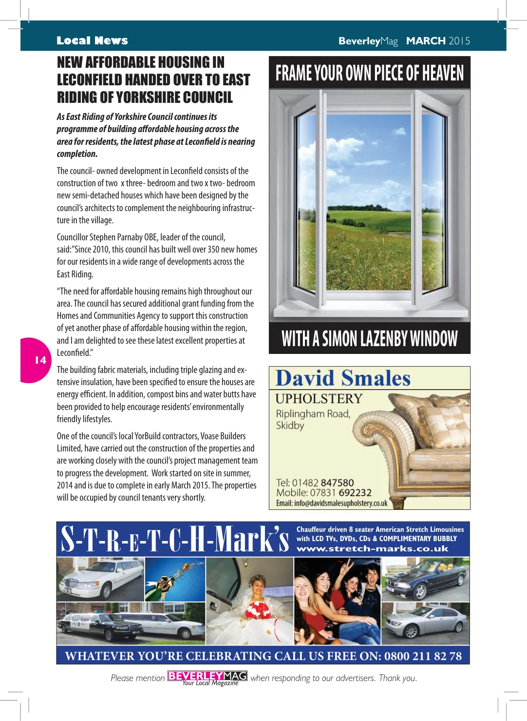 Beverley Magazine — March 2015 — Page 14 of 48