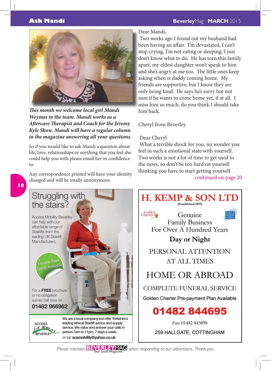 Beverley Magazine — March 2015 — Page 18 of 48