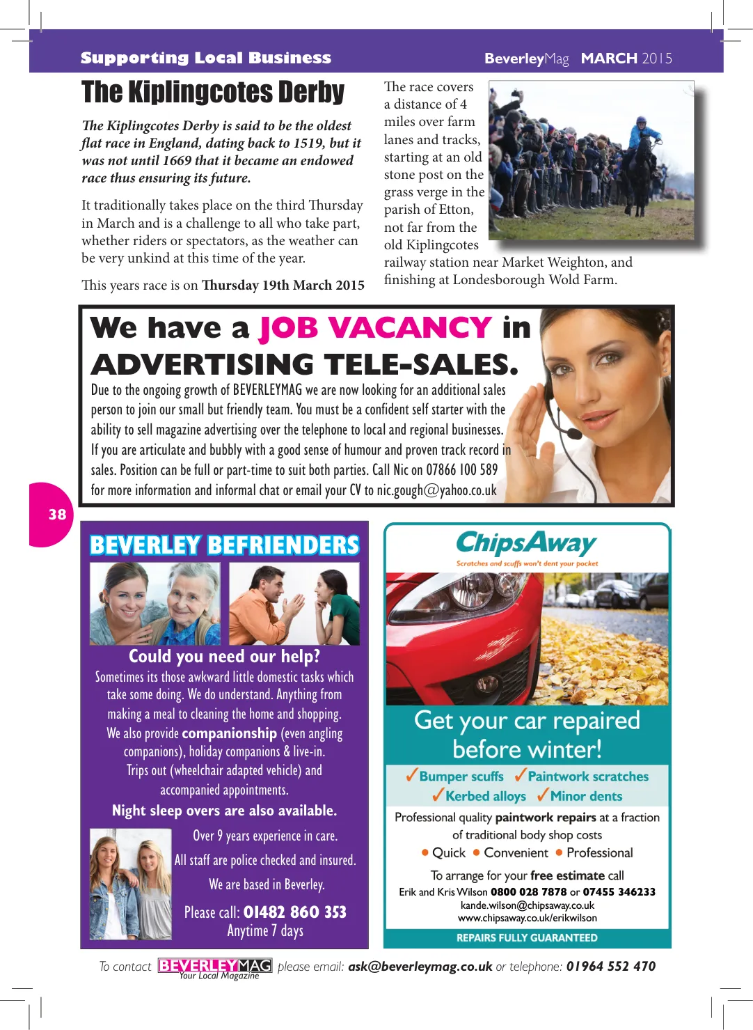 Beverley Magazine — March 2015 — Page 38 of 48