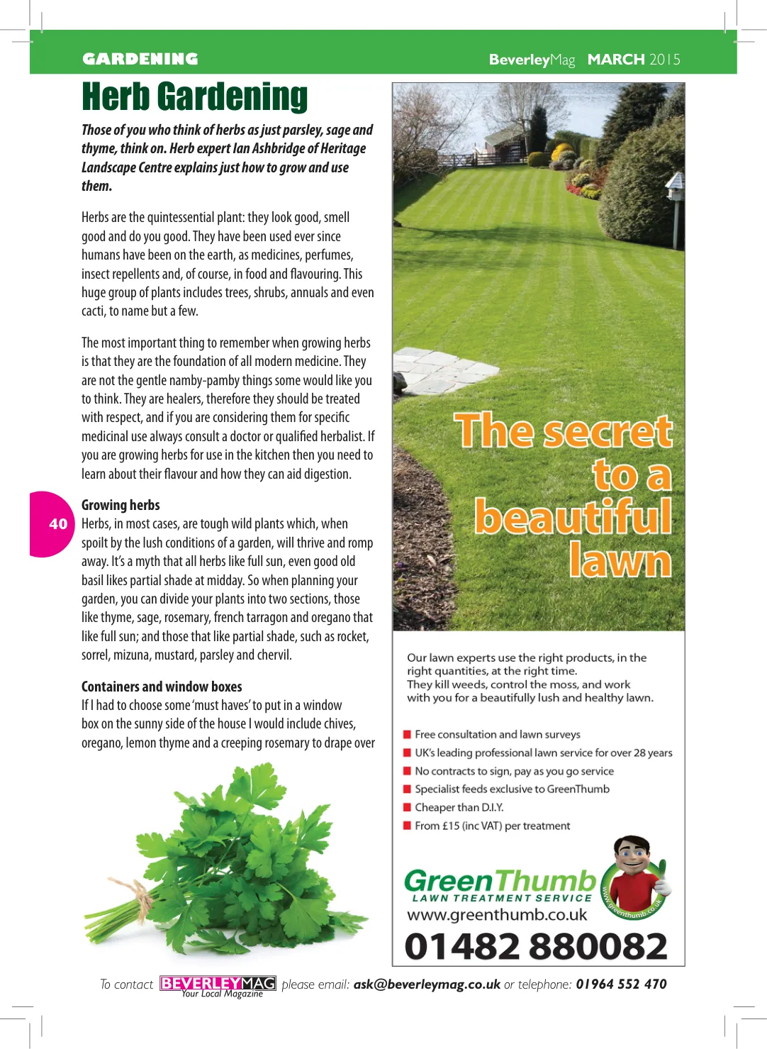 Beverley Magazine — March 2015 — Page 40 of 48