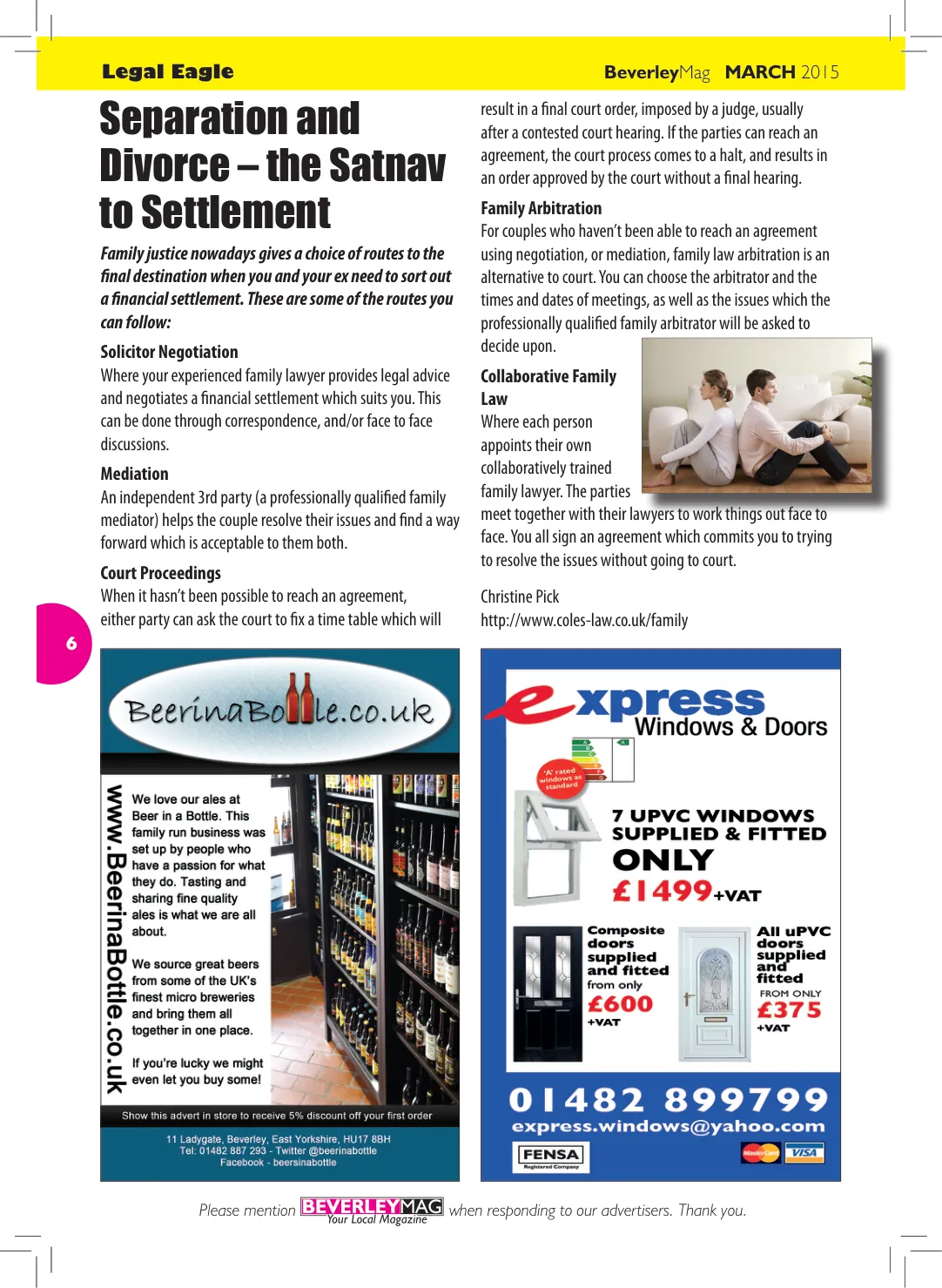 Beverley Magazine — March 2015 — Page 6 of 48