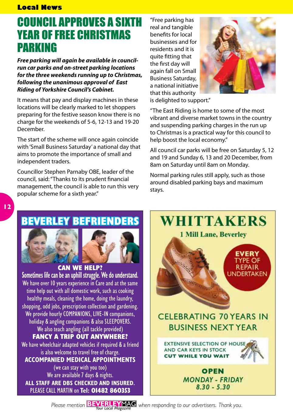 Beverley Magazine — November 2015 — Page 12 of 48
