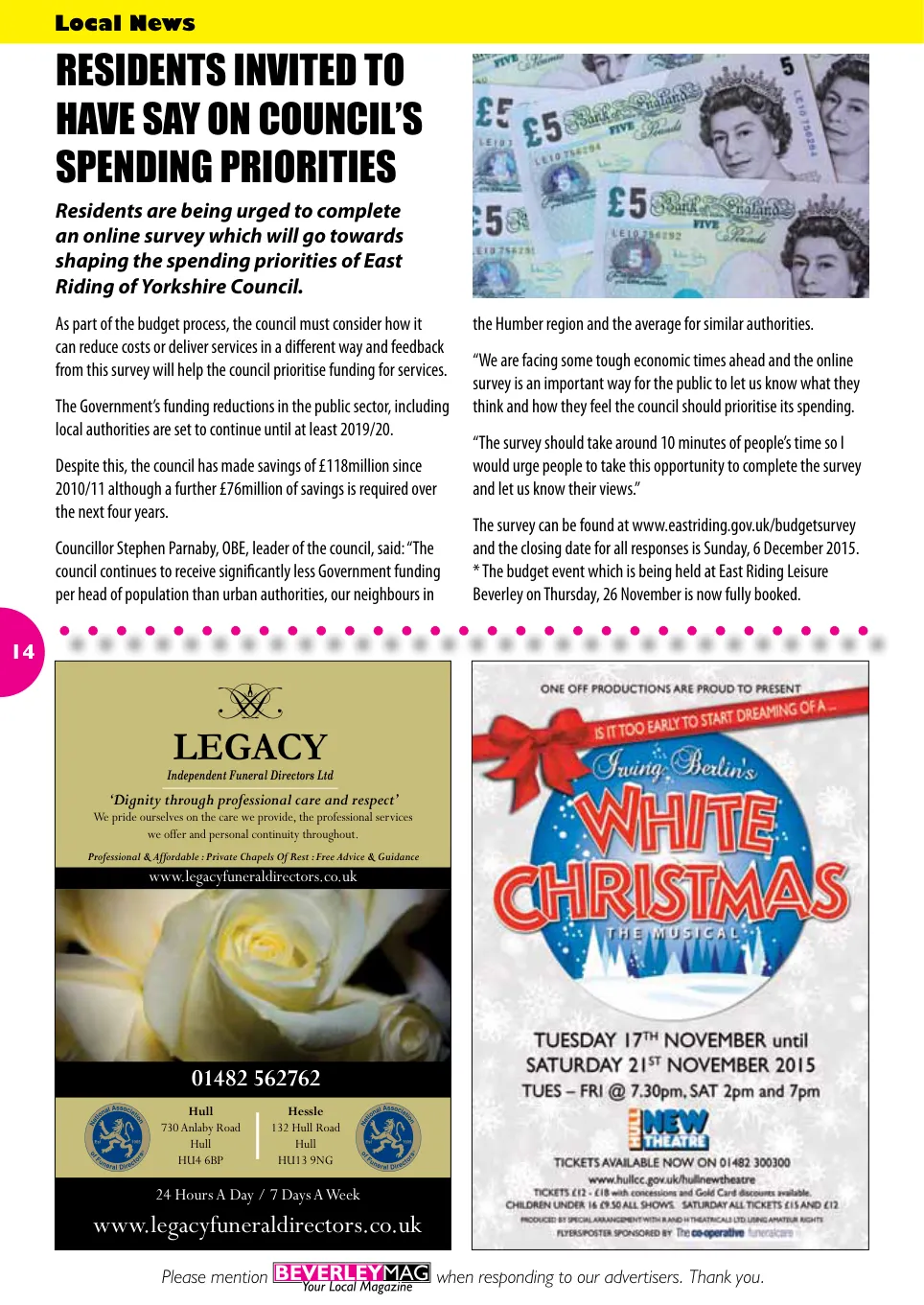 Beverley Magazine — November 2015 — Page 14 of 48