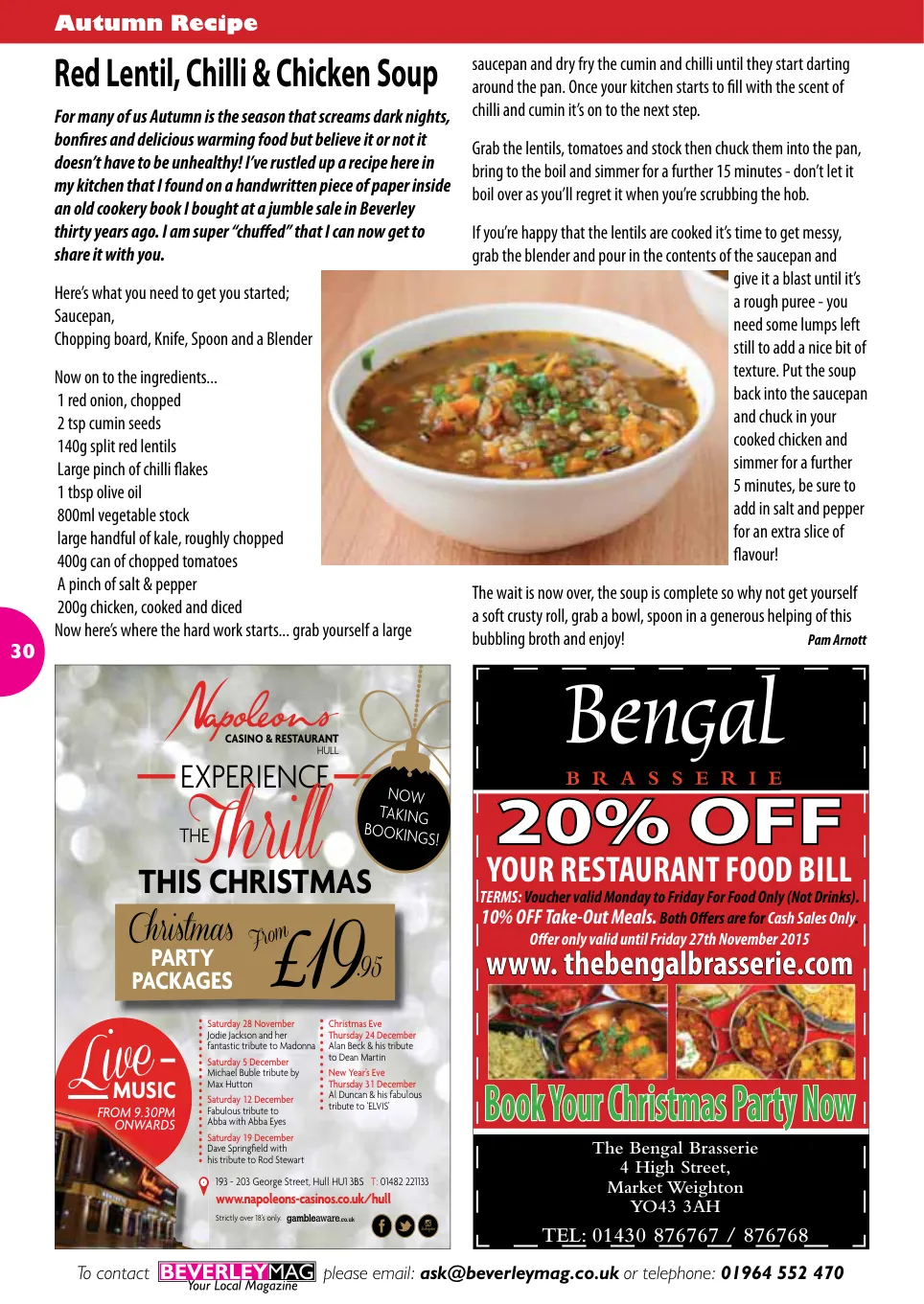 Beverley Magazine — November 2015 — Page 30 of 48