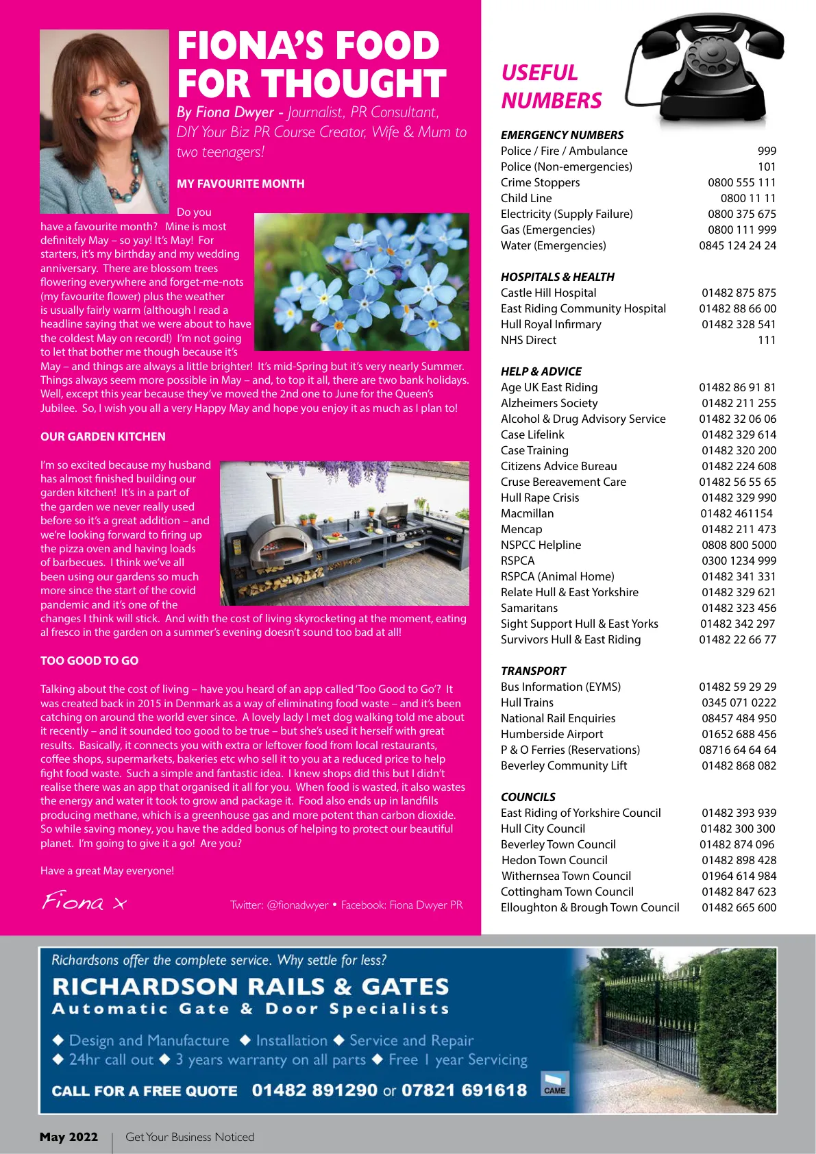 East Riding Magazine — May 2022 — Page 34 of 36