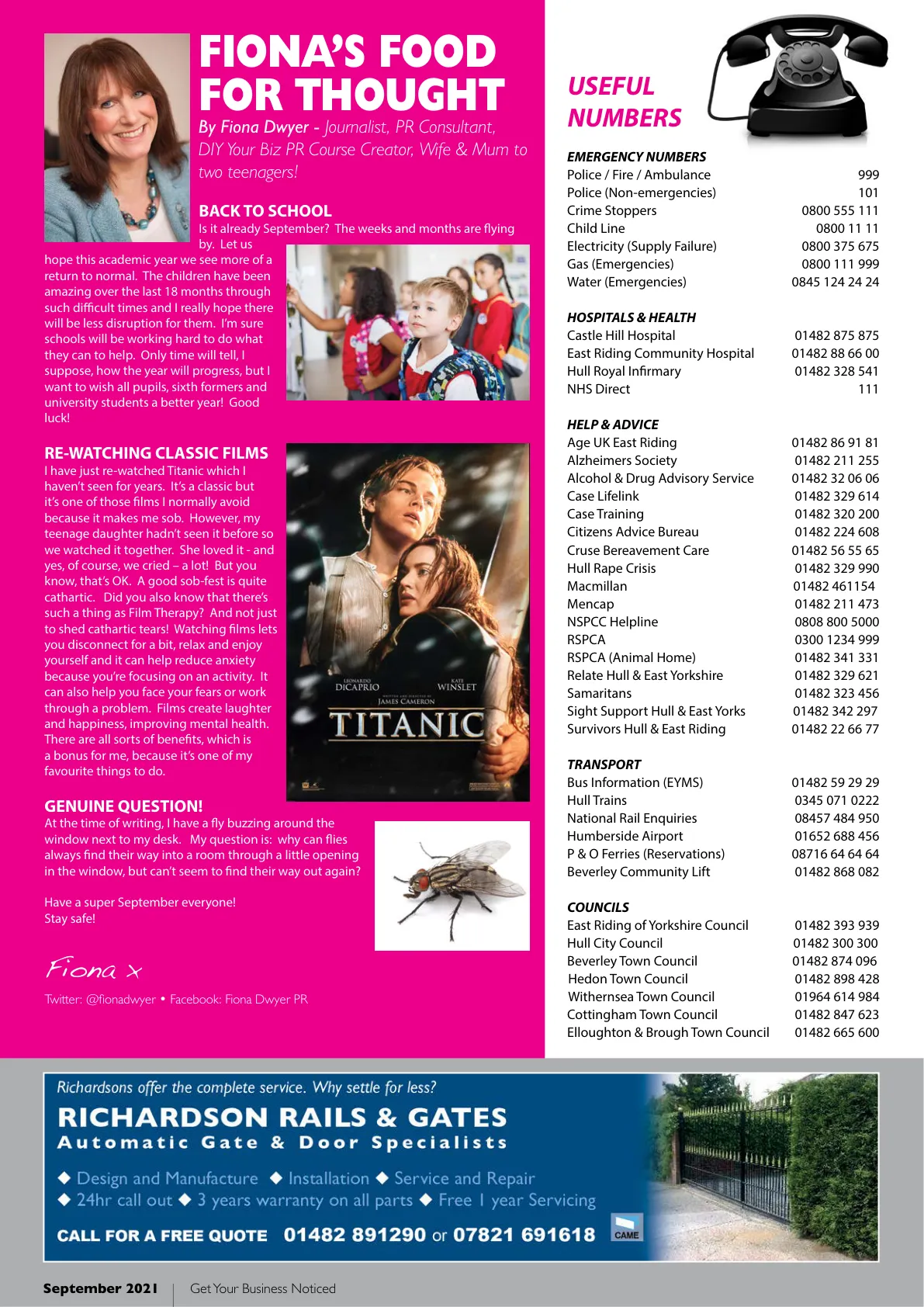 East Riding Magazine — September 2021 — Page 42 of 44