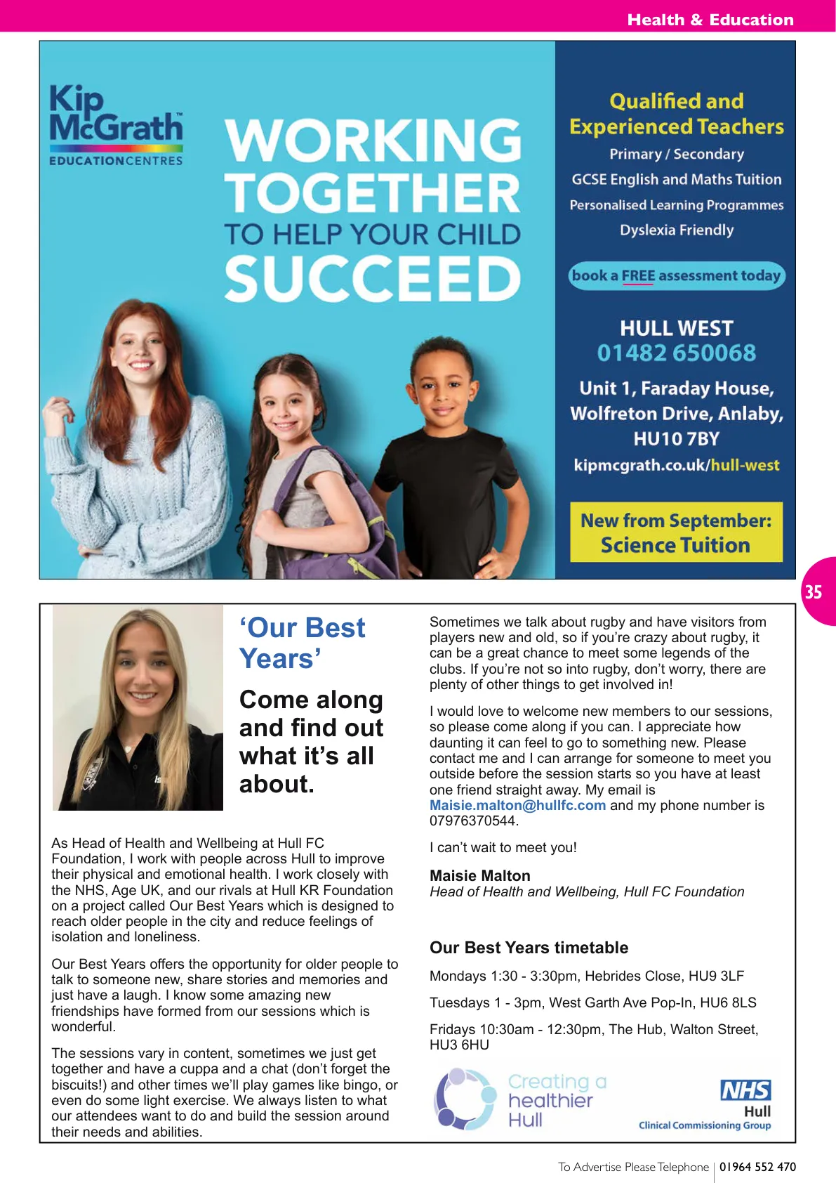 Hull Magazine — September 2022 — Page 35 of 36